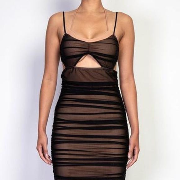 🔥Key Hole Sheering Lining Dress - Picture 1 of 8